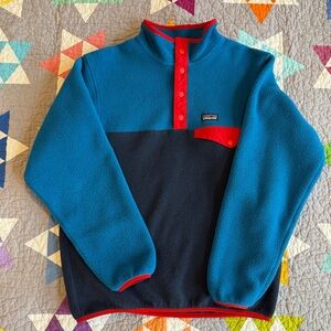 Boys Patagonia Blue, Navy & Red Synchilla Fleece